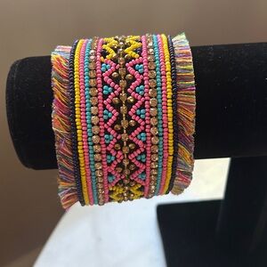 New‎ BOHO Colorful Beaded Cuff Bracelet with Fringe